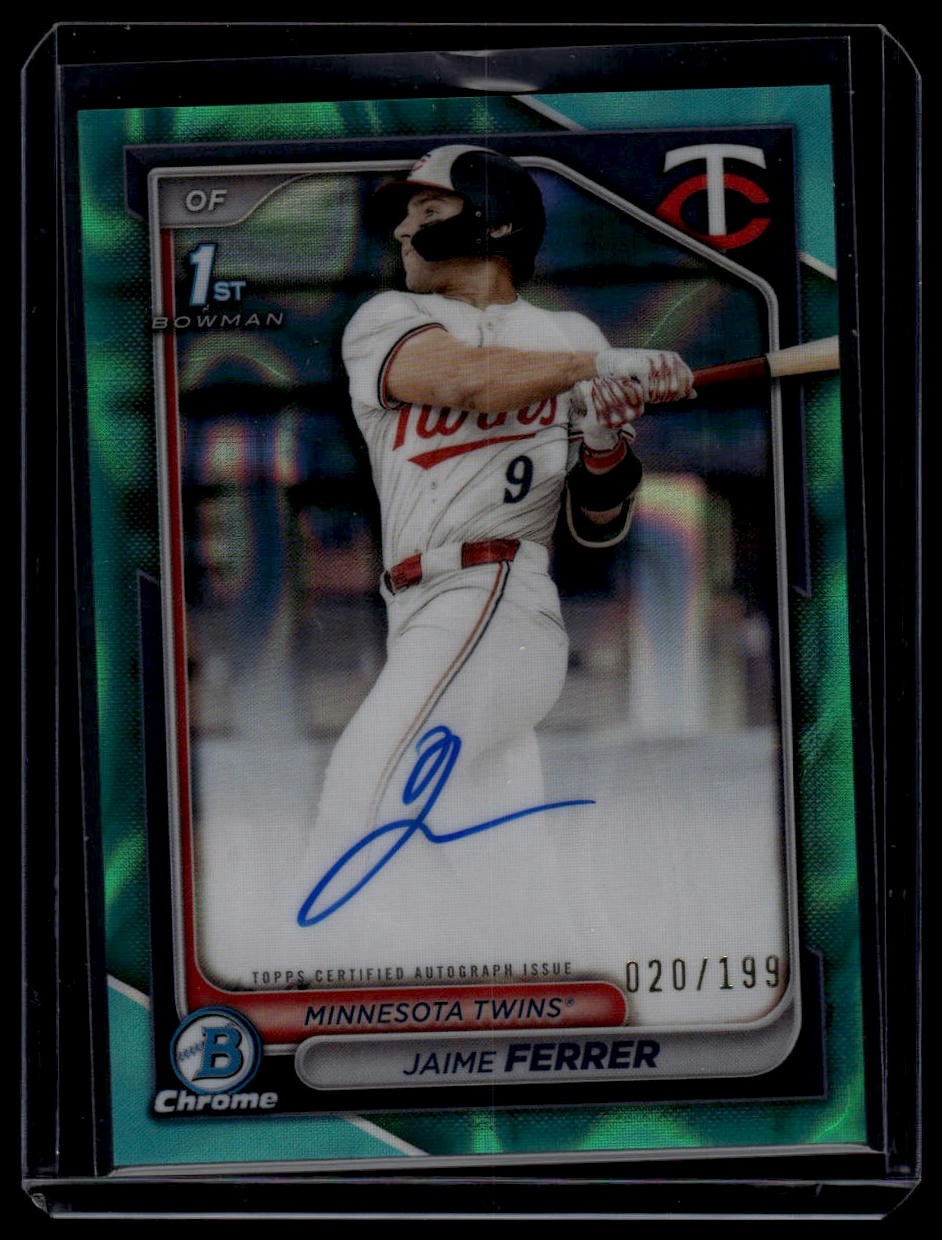2024 Bowman Draft #CPA-JF Jaime Ferrer Chrome Auto Aqua Lava Refractor #/199