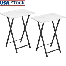 Folding TV Tray Tables Set of 2 Portable Snack Table Living Room Easy Assembly
