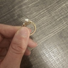 14K Yellow Gold Engagement Ring lab created