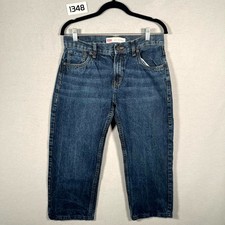 Levi's 505 Jeans Boys 14 Blue Denim Medium Wash Whiskering Regular Straight Leg