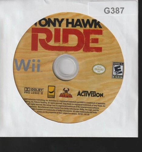 Tony Hawk Ride Nintendo Wii Used Video Game Only Sleeved No Case