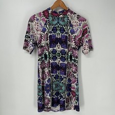 Free People Dress Womens Small Purple Floral Print Fiesta Mini