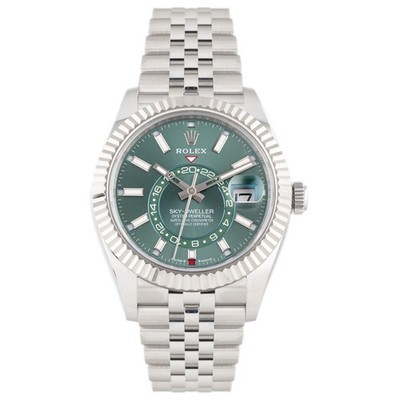 Rolex Sky-Dweller Stainless Steel Green Dial Jubilee 42mm 336934 Full Set