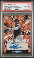 2021 LEAF FLASH FLASH OF BRILLIANCE AUTOS ORANGE JASSON DOMINGUEZ PSA 10 AUTO