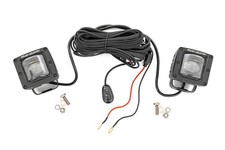 Rough Country 2 Square Sae Led Fog Lights 2400 Lumens Pair Yellow- 70907a Rough Country 2 Square Sae Led Fog Lights 2400 Lumens Pair Yellow- 70907a