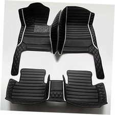 Custom Fit Car Floor Mats for Most Cars, SUVs, Trucks - All Black Withe bar
