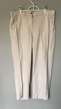 Talbots Cream Linen Blend Pants Size 12