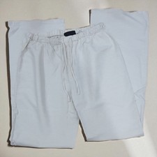 FENDI Roma Italy 55% Linen 45% Silk Beige Stone Casual Straight Leg Trousers 36