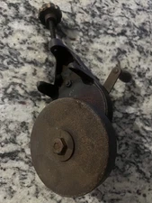 Vintage hand cranked bench grinder