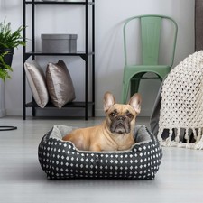 Cozy Plush Pet Bed for Dogs  Cats, Portable, Washable, 19"x15", Diamond Print