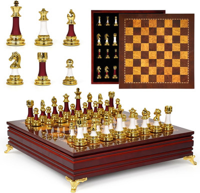 15-Inch Large Chess Set for Adults and Kids   Weighted Zinc Alloy & Acrylic Ches