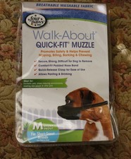 Four Paws Walk-About Quick-Fit Muzzle M Short-Snout Breeds Washable Nylon