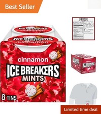 Convenient 8-Pack Cinnamon Sugar Free Mints, 1.5 oz Tins Vegetarian Treat