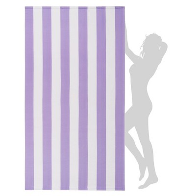 WILFA Extra Large Striped Lightweight Pool Towel, Lagre, Light Purple