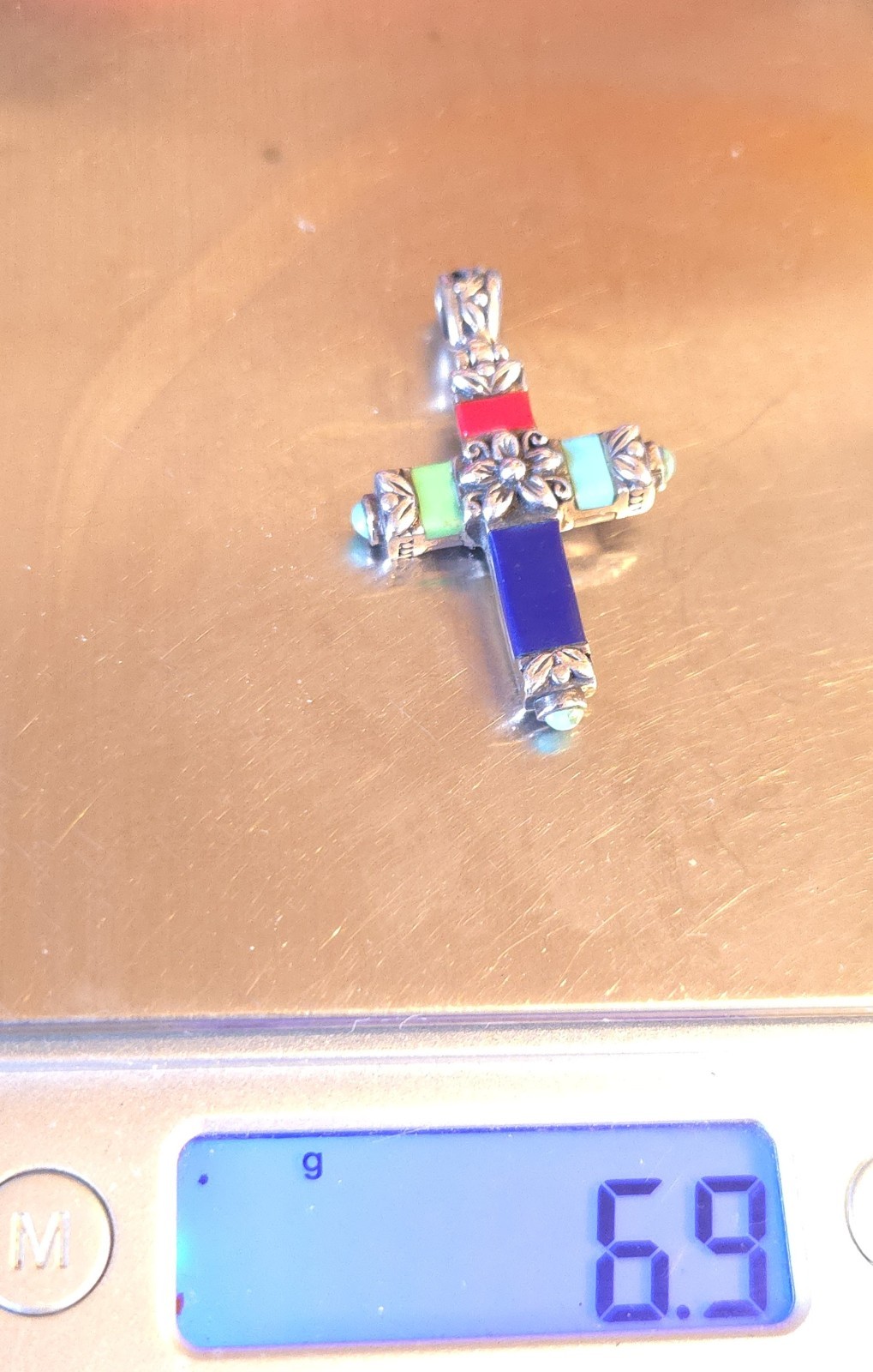 REVERSIBLE Sterling Silver & Multiple Gemstone Cr… - image 7