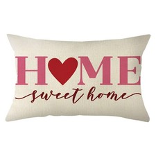 Ogiselestyle Home Sweet Home Love Heart Lumbar Throw Pillow Cover, 12 x 20 In...