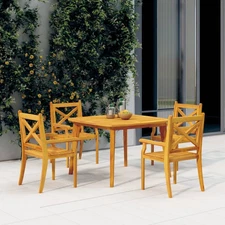 Garden Dining Set Natural wood Solid Acacia wood Medium