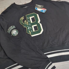 PRO STANDARD NBA WOMEN'S MILWAUKEE BUCKS MASHUP RIB CREWNECK OVERSIZED XL NWT