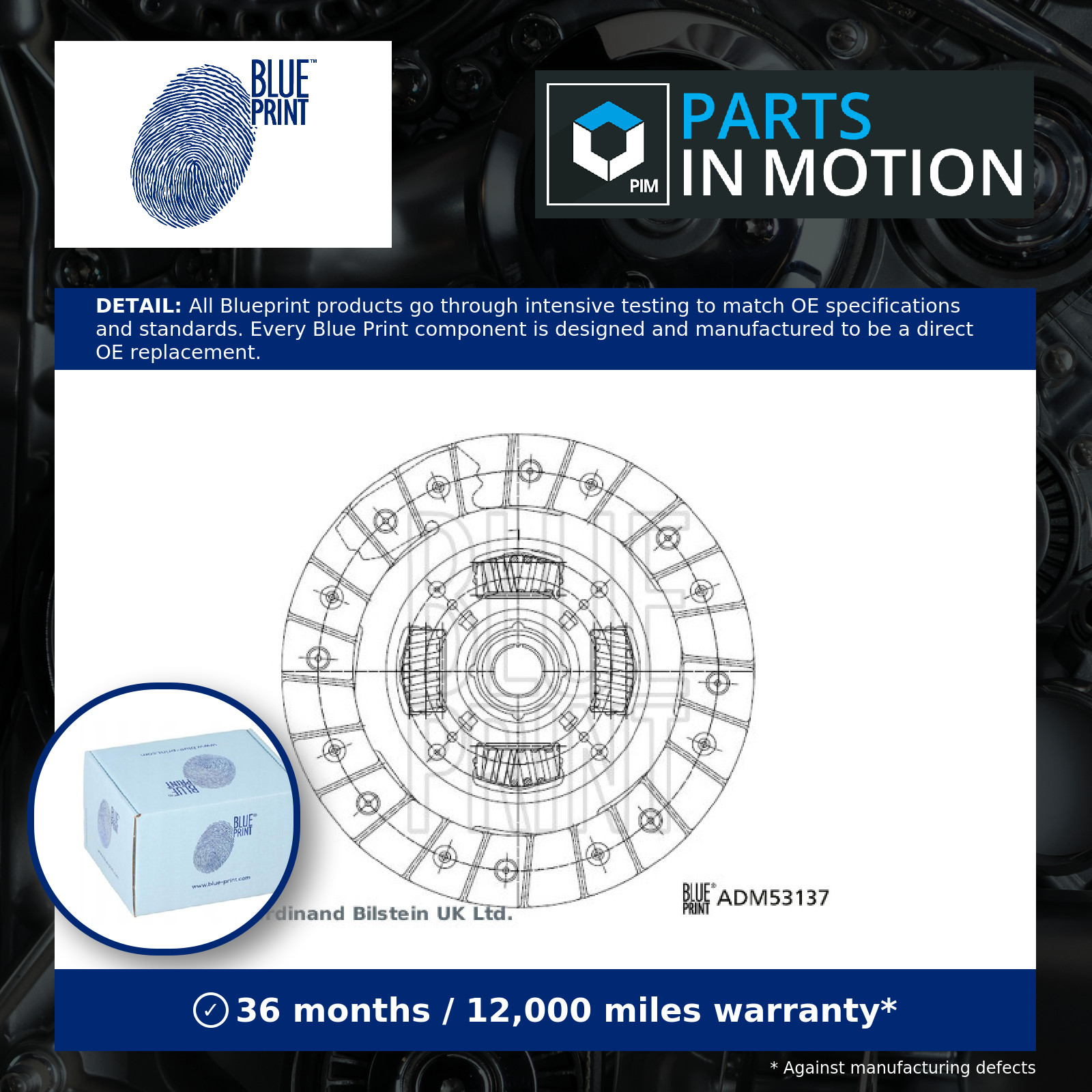 Clutch Centre Plate 215mm ADM53137 Blue Print Friction BP0116460A B62516460E New