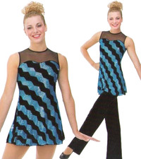 Electric Avenue Child 6x7 Dance Costume Sequin Tunic Dress  Velvet Pants New