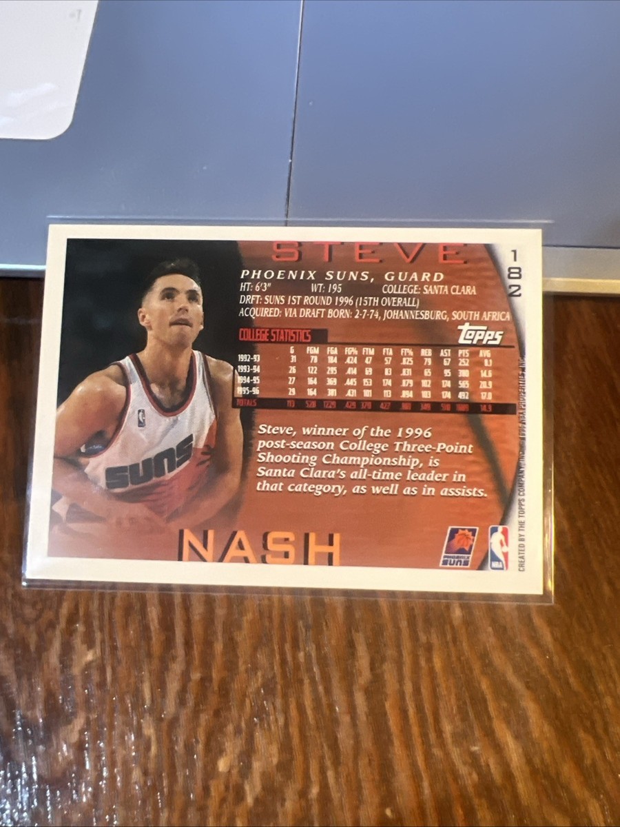 Steve Nash 1996-97 Topps Basketball Rookie Card RC #182 Phoenix