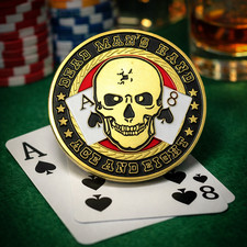 Guard Pokerguard Card Guard "Dead Man's Hand" prawdziwe pozłacane, akcesoria pokerowe
