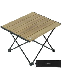 iClimb Ultralight Compact Camping Folding Table with Carry Bag Nature- S