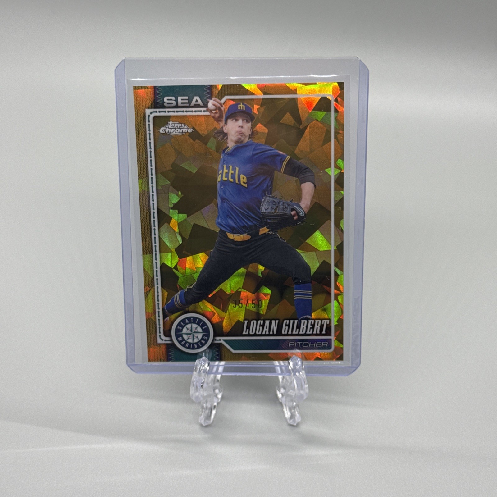 2026 Topps Chrome Sapphire - Logan Gilbert - Gold Refractor /50 - Mariners