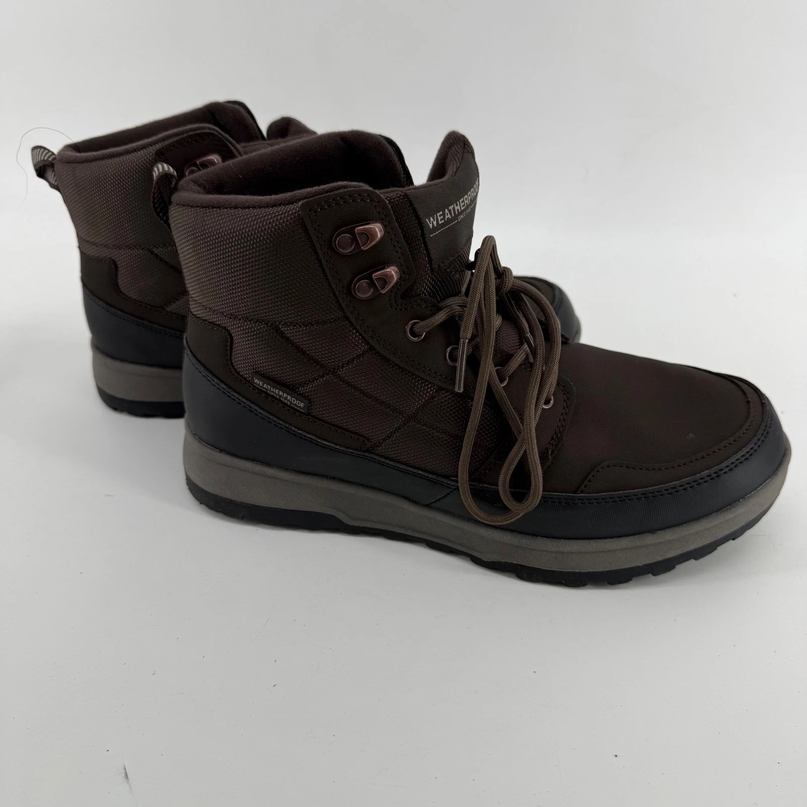 Weatherproof Jenkins Mens Brown Hiking Boots Ankle Lace Up Memory Foam Size 9