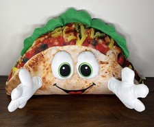 Raro GOFFA Stuff Peluche TACO Nacho Burrito 3D Antropomórfico Cara Abrazo MANOS 22”