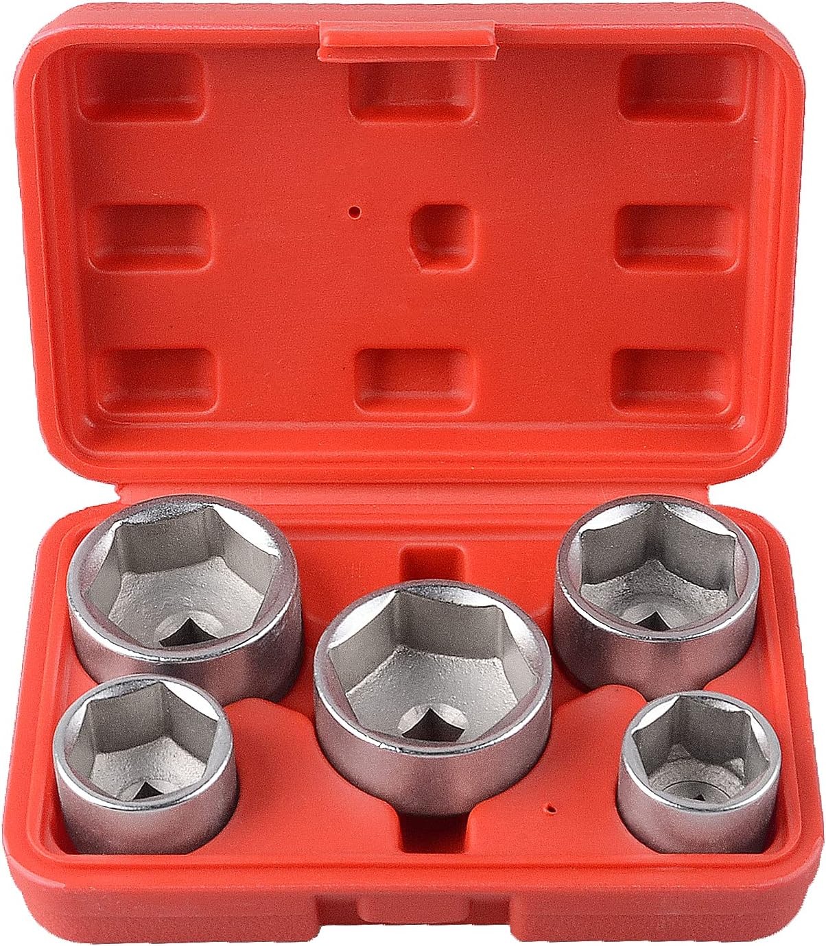 DAYUAN 5pc 3/8"" Drive 24,27,32,36,38mm Oil Filter Wrench Remover Socket Set Cr-