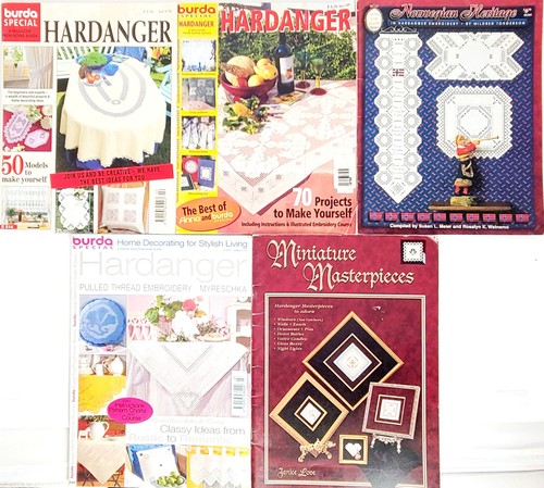 VALUE BUNDLE: Hardanger Embroidery Pattern Books & Burda Specials Needlework