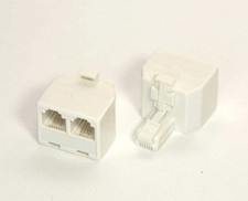 Phone LINE Splitter RJ11 DUPLEX Connector 1M to 2F White
