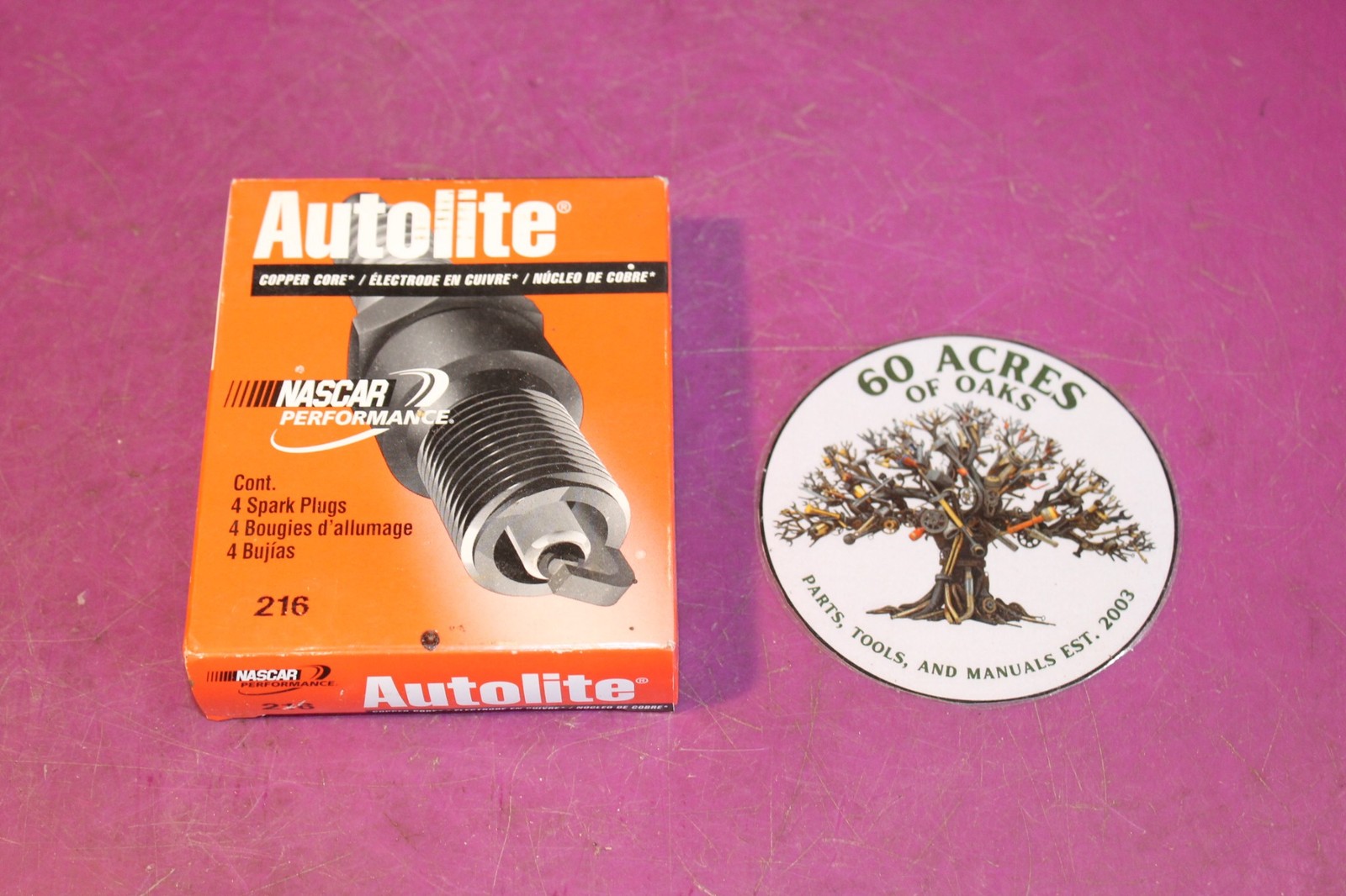 Box of Four 4 Autolite Copper Core 216 Spark Plugs. See pic