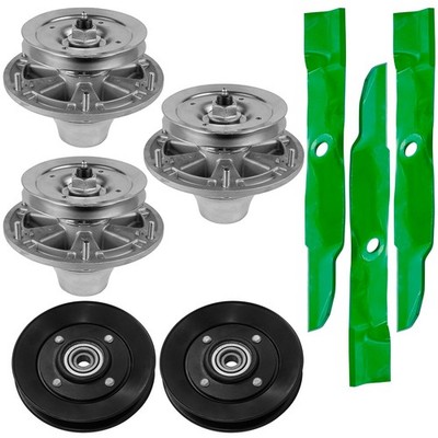 Caltric TCA13807 M128485 AM130098 Deck Spindle Blade & Pulley For John Deere