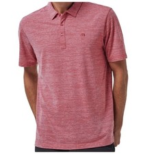 Travis Mathew Mens XXL The Heater Polo Golf Shirt 1MW395 Red Performance Casual