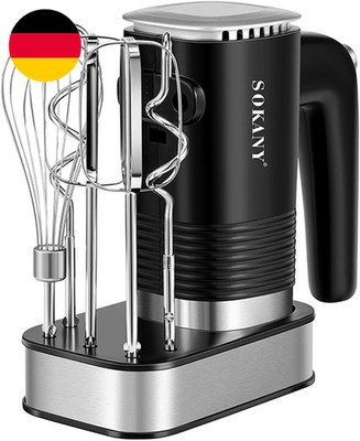 SOKANY 800W Handrührgerät Edelstahlkneter Handmixer, 5 Geschwindigkeiten Mit Exi