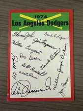 1974 TOPPS Baseball Card Unmarked Team Checklist Los Angeles Dodgers