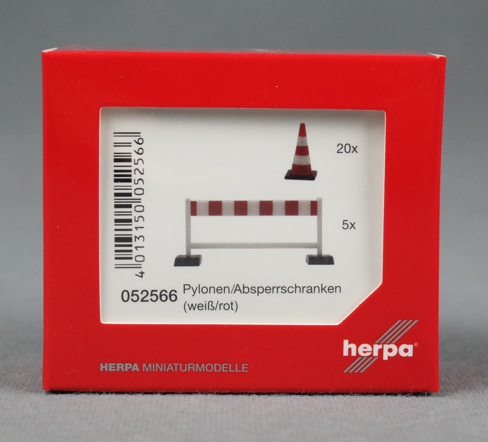 HERPA 052566 H0,1:87 Zubehör Pylonen (20 Stück), Absperrschranken (5 Stück)