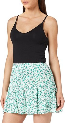 Mavi Damen Skort Rock Shorts Kurzehose White Green Petal Print Weiß/Grün, M