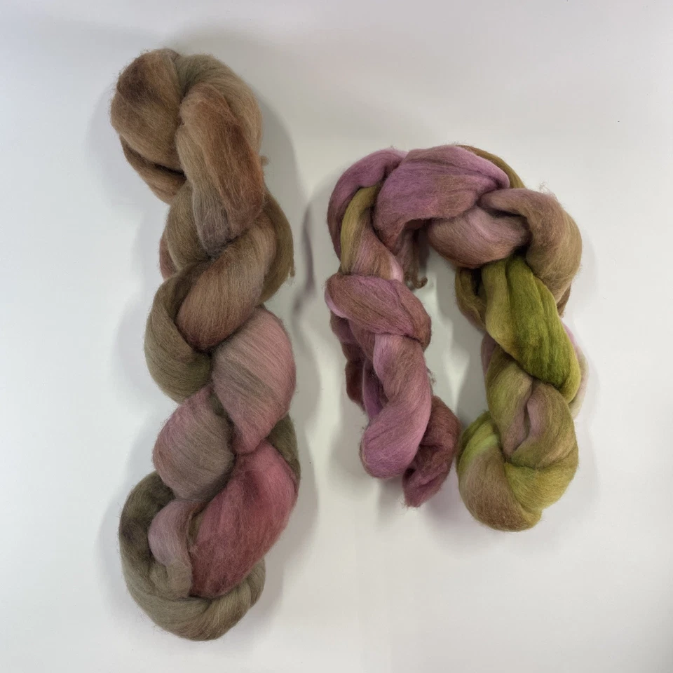 1 lb Lot of Wool Roving Natural and Dyed Mixed Colors for Spinning Felting - Image 3 of 4