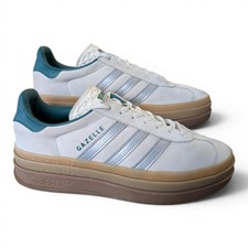 Adidas Gazelle Bold Platform Cream Green Silver UK6