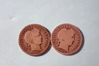 A Lot of two silver Barber dimes dated 1911D 1914D  Good+ Cond set RGR 530
