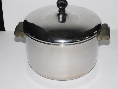 Vintage Farberware 4 Quart Pot, Stock Pot Soup Pot Stainless Steel Aluminum Clad