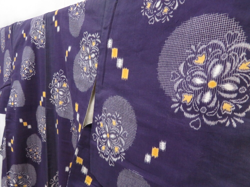 このんの 4211T13z740 Vintage Japanese Kimono Cotton KOMON Flower Grape | eBay
