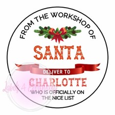 Christmas Stickers From Santa Workshop Grotto Personalised Gifts Tags Presents