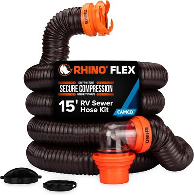 15-Ft Flexible Sewer Hose Kit For Drain Empty RV Camper  Water Tank