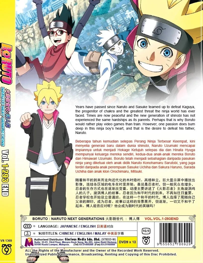 DVD Anime Boruto: Naruto Next Generations Vol. 1-293 English