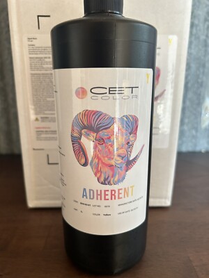 *4 BOTTLES* / 1 Case CET Color Adherent Yellow Ink 1 Liter Bottle ADH-03-01 NEW