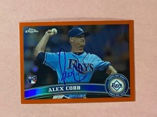 Alex Cobb 2011 Topps Chrome Orange Refractor Rookie RC IP Auto Autograph 